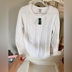 NWTs LL Bean cable knit sweater
